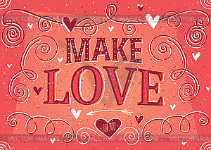 Valentine`s Day postcard - vector image