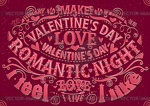 День святого Валентина с надписью - векторный дизайн