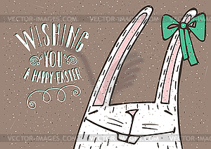 Wishing you Happy Easter with Easter Bunny - vector clip art