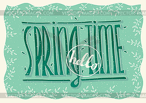 Hello spring time - vector image