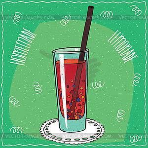 Homemade berry lemonade in handmade cartoon style - vector image