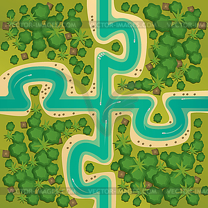 Islands in form of connecting puzzles - vector image