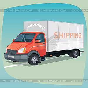 Box truck with closed body - vector EPS clipart