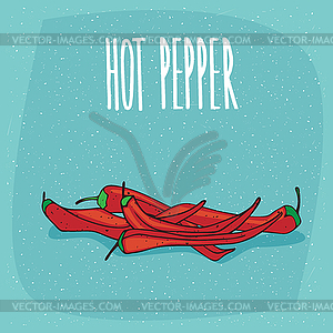 Ripe capsicum fruits or red hot pepper - vector EPS clipart