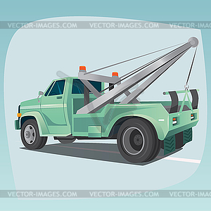 Tow truck with crane - vector clipart