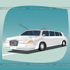 White limousine - vector image