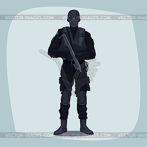 Man of specialized tactical team - vector clipart