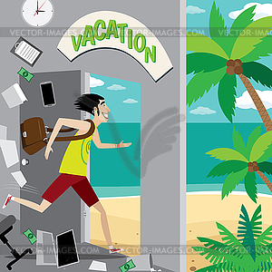 Vacation is waiting for you - vector clipart