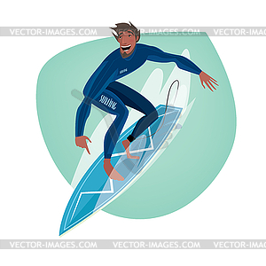 Man on surfboard - stock vector clipart