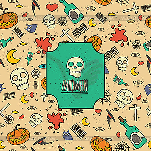 Halloween seamless pattern - vector clipart