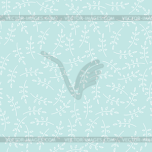 Pattern with cute twigs in blue color - vector image