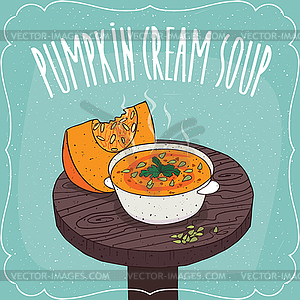 Тыквенный суп с тыквой тыквой - векторное графическое изображение