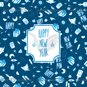 Festive pattern Happy New Year - vector clipart