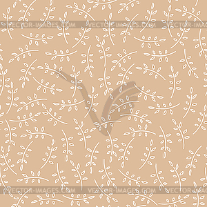 Pattern with cute twigs in brown color - vector clipart