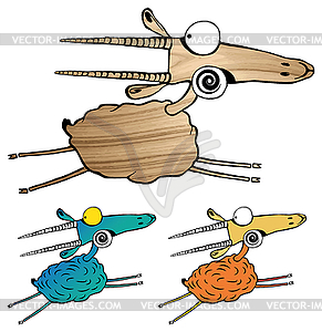 Set of three goats - stock vector clipart