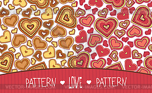 Two Love patterns yellow and red - vector image