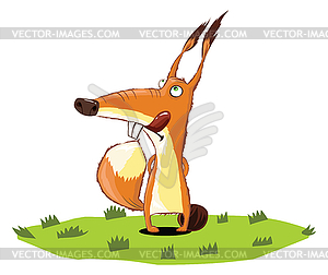 Squirrel on lawn - vector image