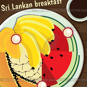 Sri Lankan breakfast - royalty-free vector image