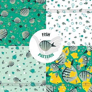 Set fish pattern - vector clipart