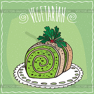 Vegetable roll with green stuffed - vector image