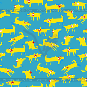 Dog pattern with light blue background - vector clip art