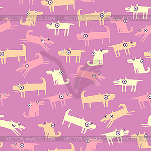 Dog pattern with pink background - vector clipart