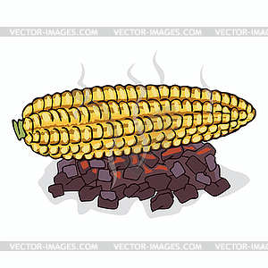 Isolate grilled corn ears fruit - vector clipart