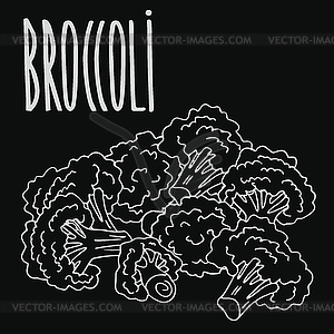 Доспехи спелых брокколи на доске - клипарт в векторном виде