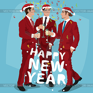 Mens Christmas party concept - vector clipart