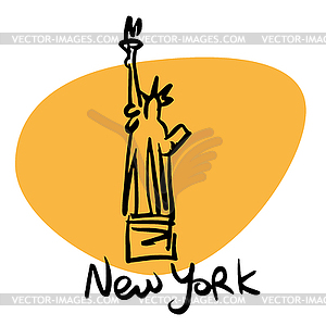 New York USA statue of liberty - vector clip art