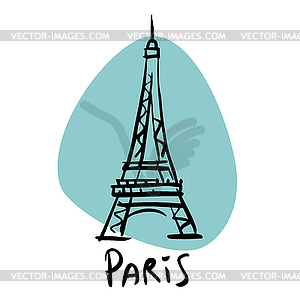 Париж столица Франции Эйфелева башня - векторное изображение EPS