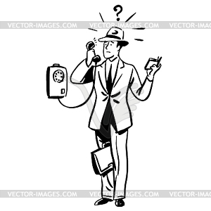 Talking phone business concept - vector clip art