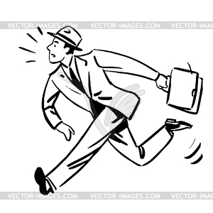 Late for work business concept - vector clipart