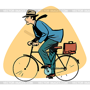 Businessman riding bicycle business people concept - vector image