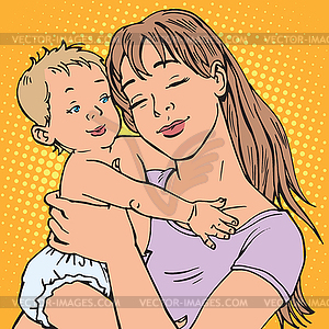 Young mother baby - vector image