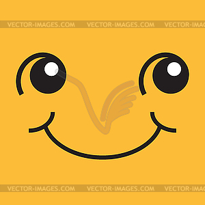 Smiling face with eyes and mouth - royalty-free vector image