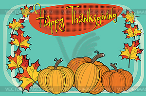 Happy thanksgiving autumn pumpkin greeting - stock vector clipart