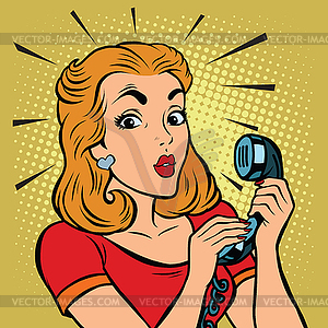 Comic Madchen Am Telefon Sprechen Clipart