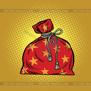 Bag of Santa Claus, Christmas and New year - vector clipart