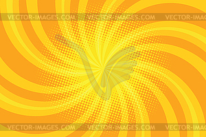 Yellow spiral pop art background - vector clip art