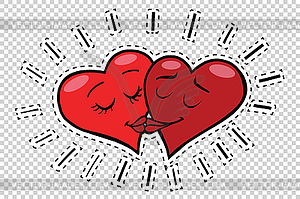 Kiss hearts Valentines - vector image