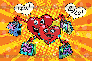 Holiday sales on Valentines day - vector clipart