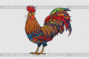 Red rooster, symbol of 2017 - vector image
