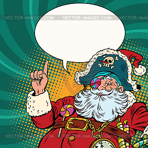 Santa Claus pirate pointing gesture - vector clipart