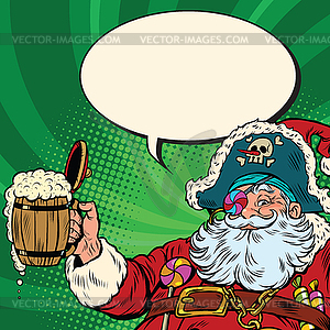 Santa Claus beer in Irish pub - royalty-free vector image