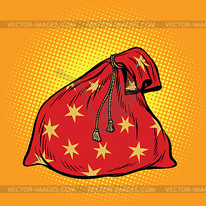 Christmas gift bag Santa Claus - vector clipart