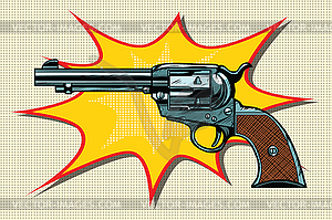 Pop art retro revolver - vector clipart