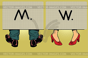 Male and female toilet - vector clipart