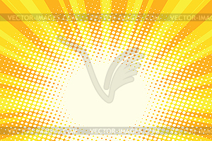 Yellow gold cartoon sunrise pop art background - vector image