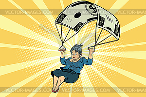 Woman Golden parachute financial compensation in - vector clipart